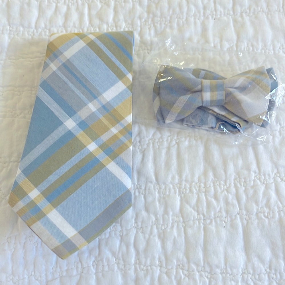 Mens tie and boys bow tie